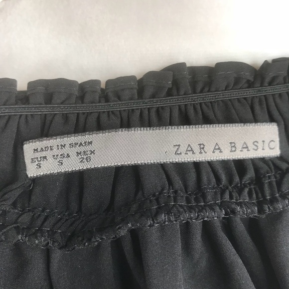 Zara Basic Black Empire Waist, Ruched Bust Top - Picture 6 of 7